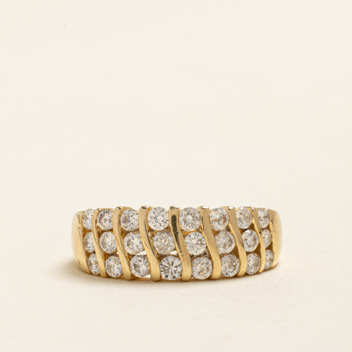 Channel Set Multi Column Diamond Ring | 1.20ctw | SZ 6.75