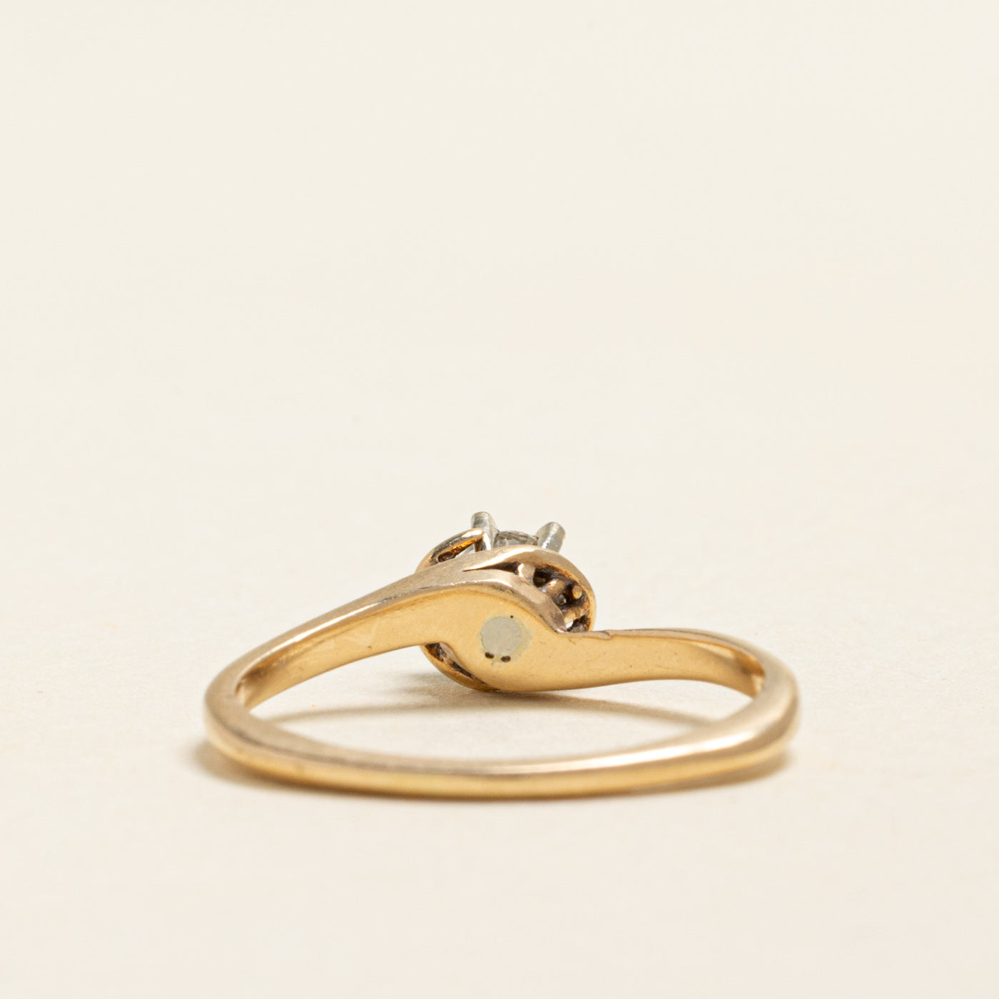 High Set Solitaire Diamond Bypass Ring | 0.21ct | SZ 4.5