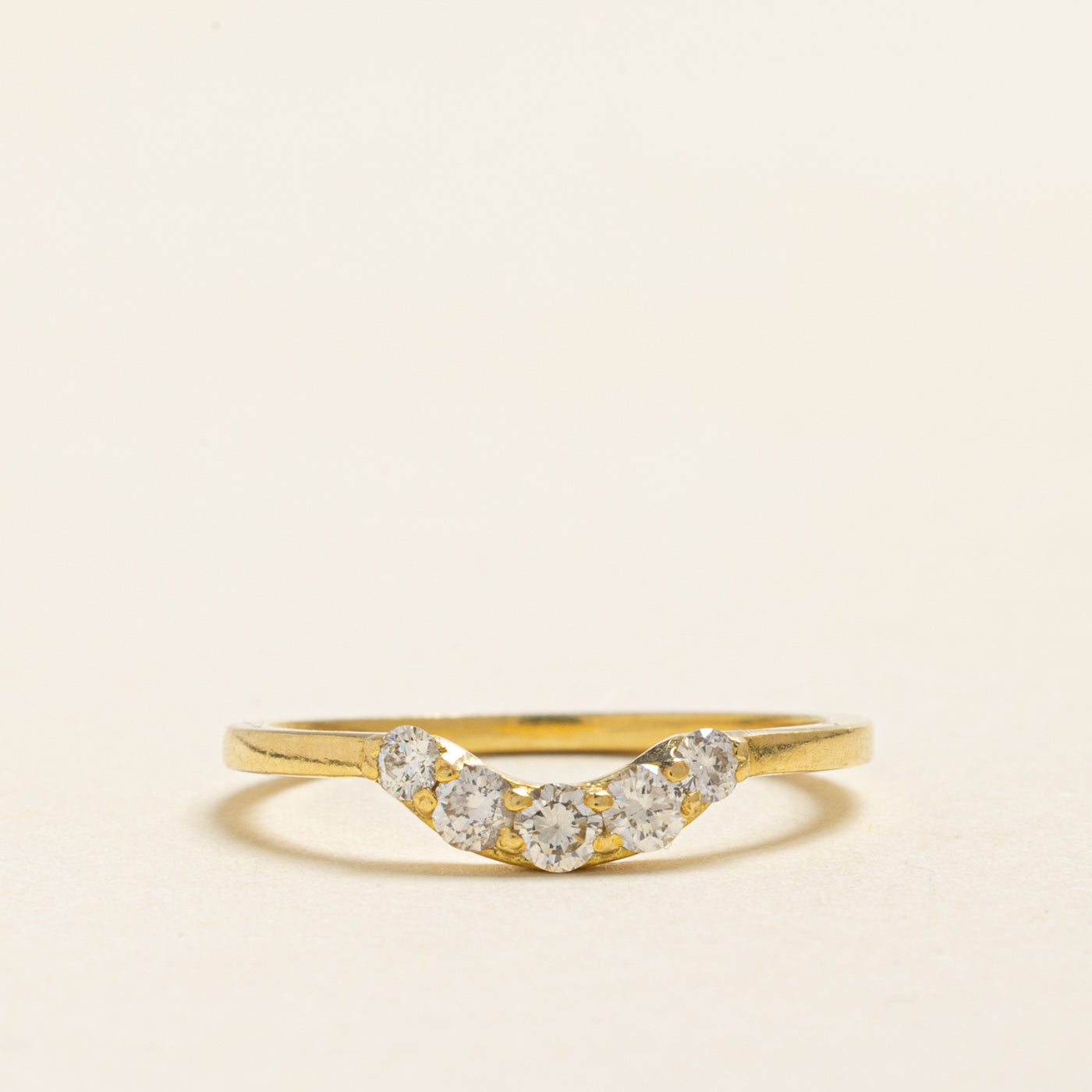 18k Yellow Gold Diamond Contour Ring | 0.26ctw | SZ 6.5