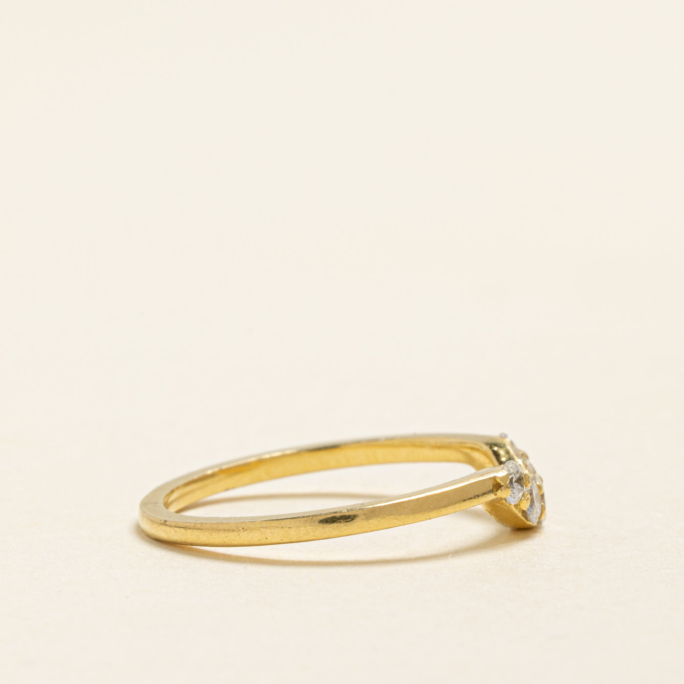 18k Yellow Gold Diamond Contour Ring | 0.26ctw | SZ 6.5