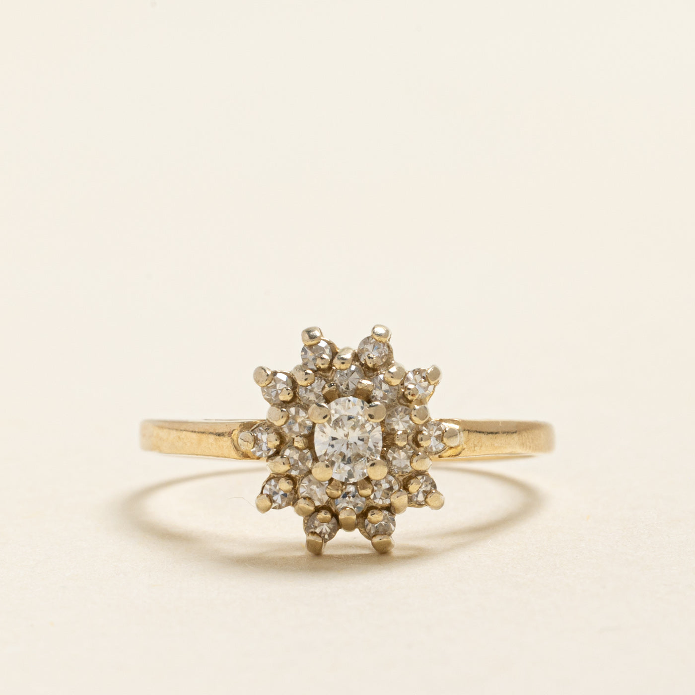 Oval Cut Diamond Petal Ring | 0.33ctw | SZ 7.25