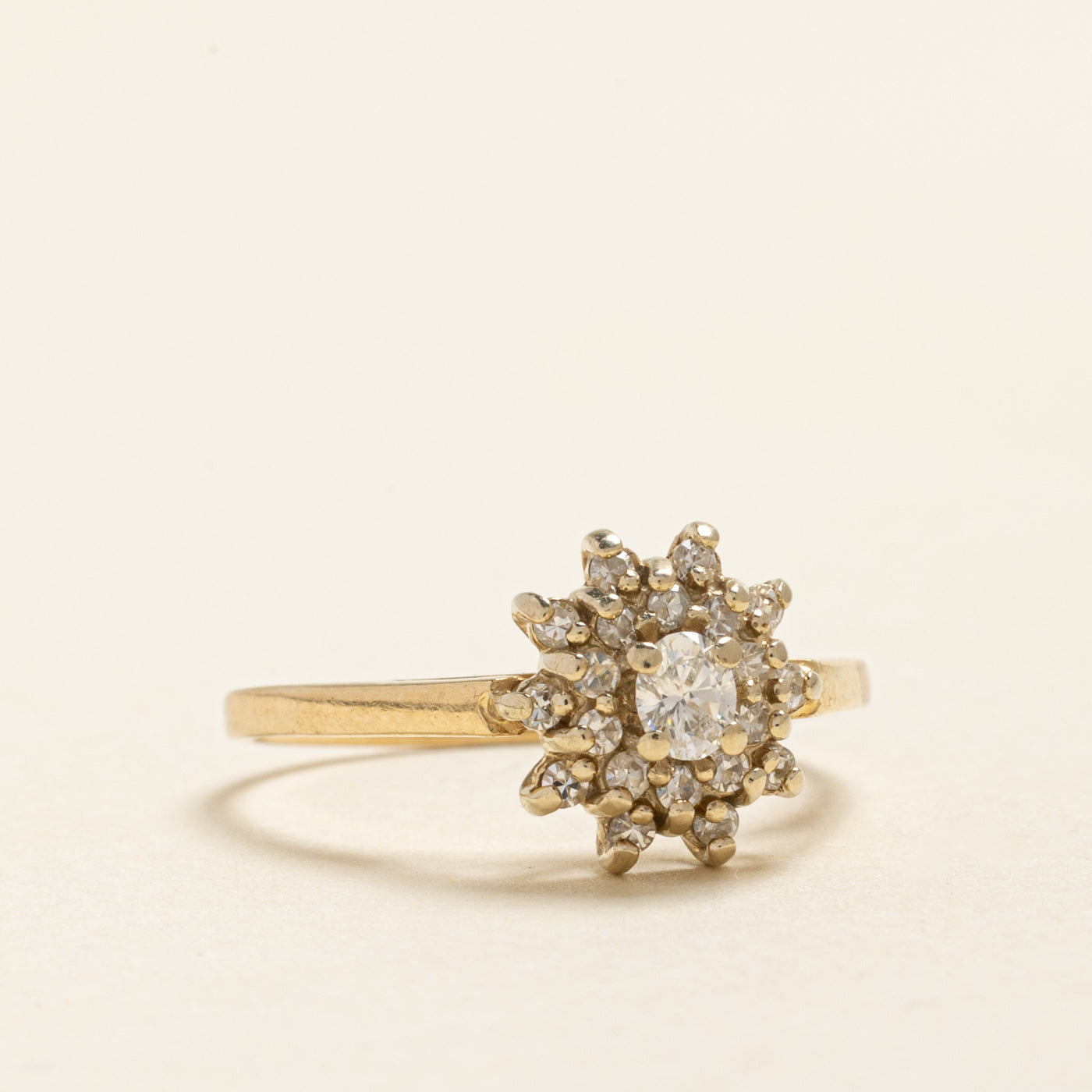 Oval Cut Diamond Petal Ring | 0.33ctw | SZ 7.25