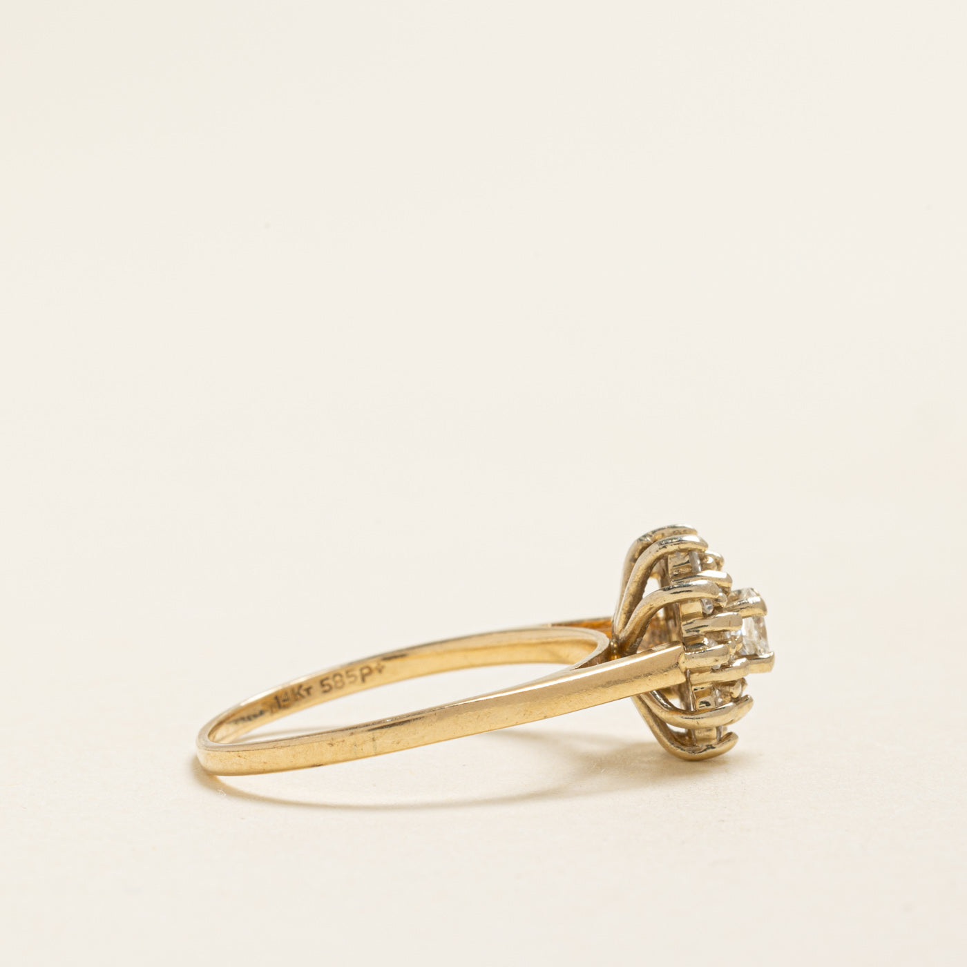 Oval Cut Diamond Petal Ring | 0.33ctw | SZ 7.25