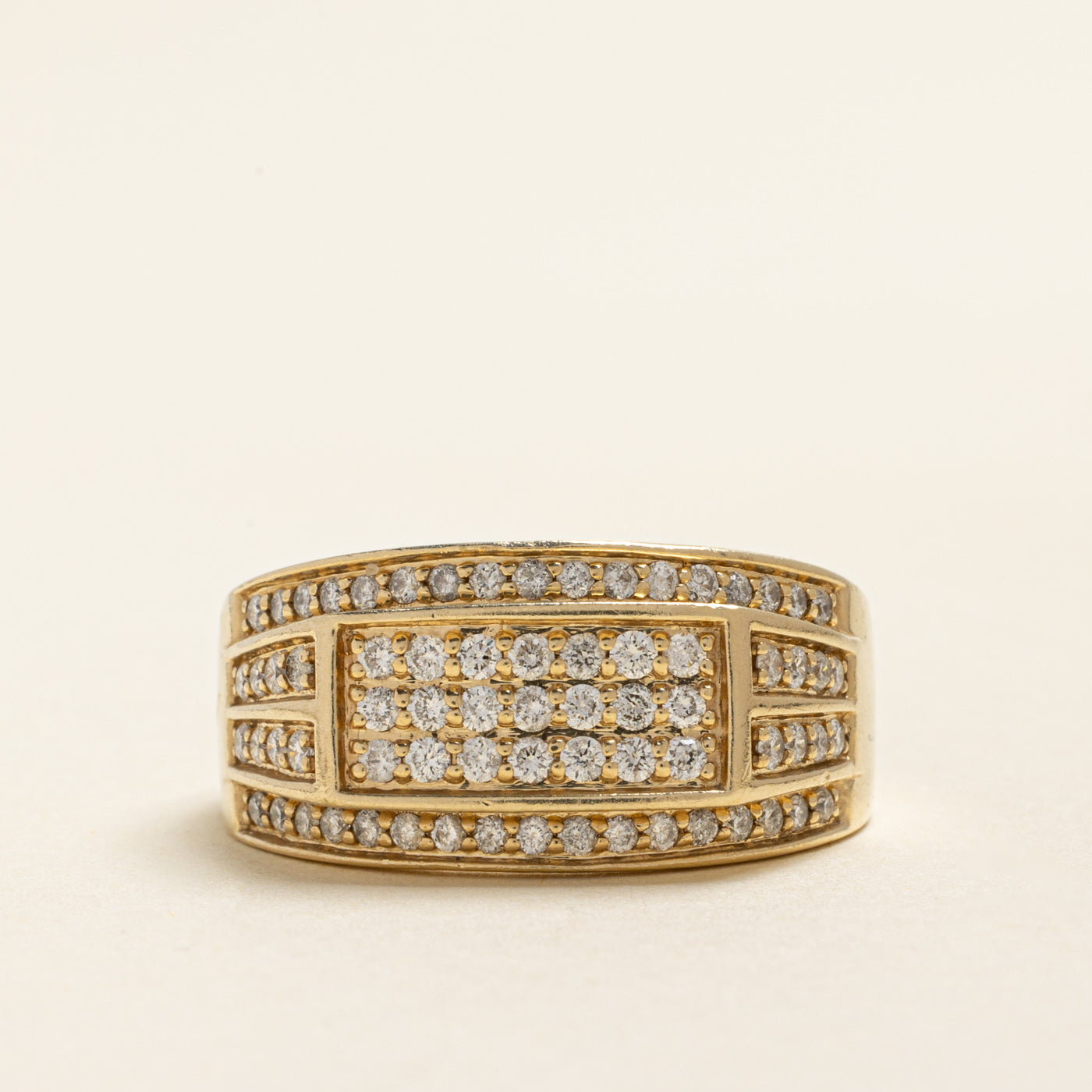 Multi Row Diamond Grid Ring | 0.95ctw | SZ 11
