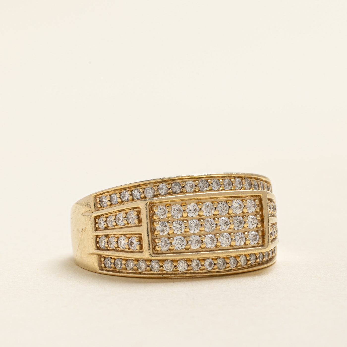 Multi Row Diamond Grid Ring | 0.95ctw | SZ 11