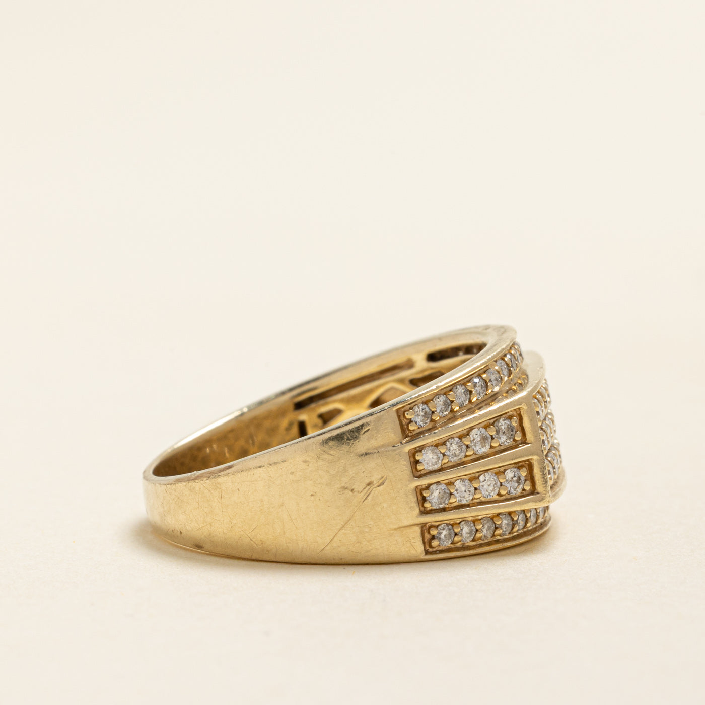 Multi Row Diamond Grid Ring | 0.95ctw | SZ 11