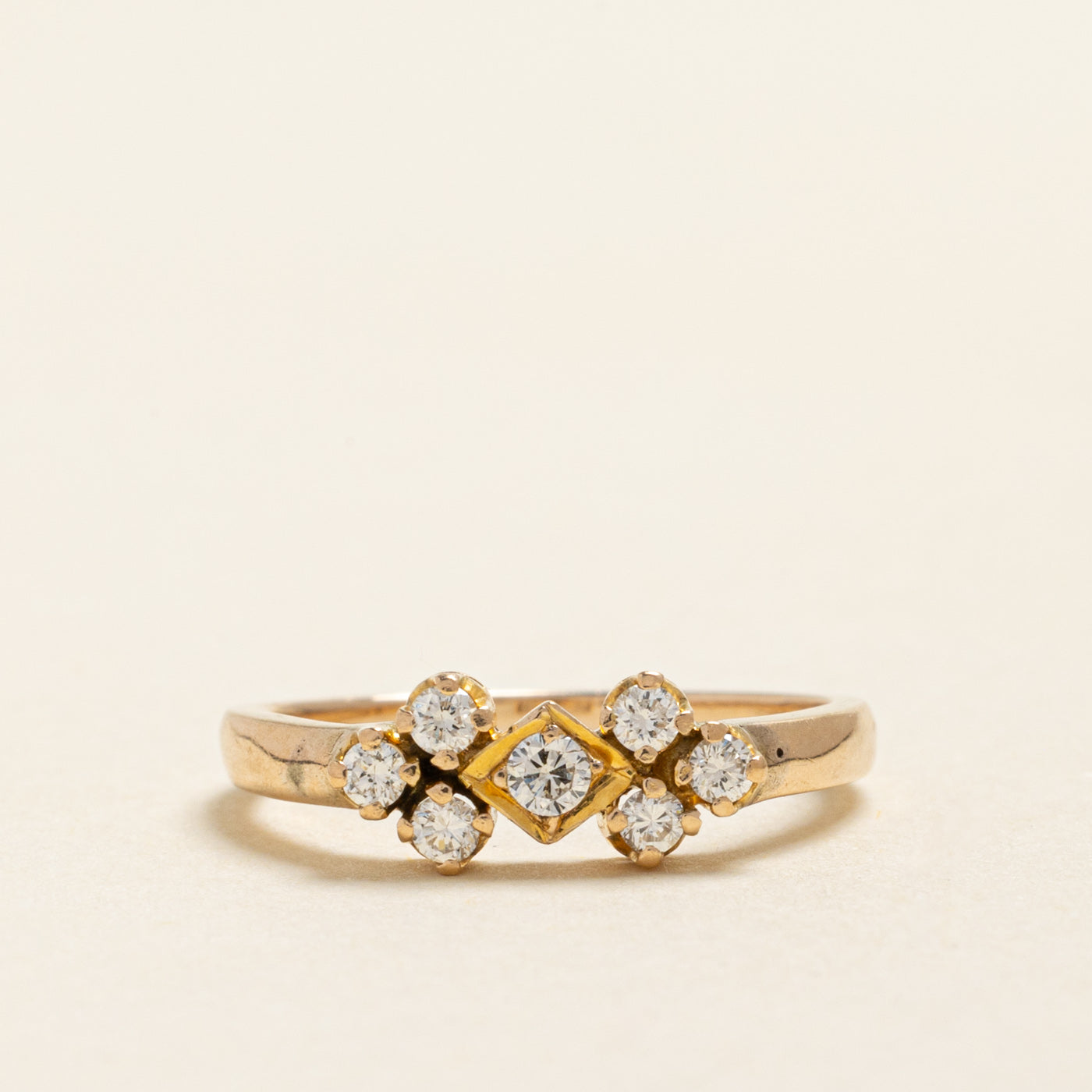 Yellow Gold Diamond Cluster Ring | 0.23ctw | SZ 5.25