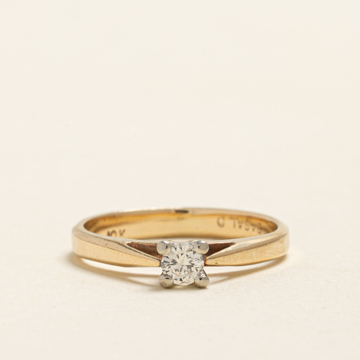 Solitaire Diamond Cathedral Ring | 0.14ct | SZ 5