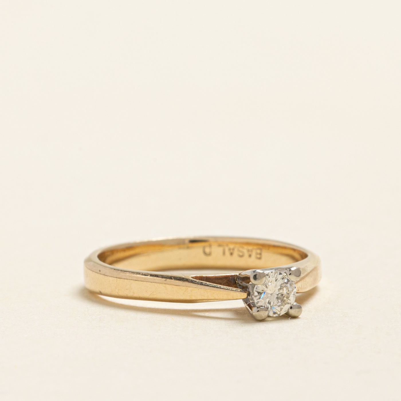 Solitaire Diamond Cathedral Ring | 0.14ct | SZ 5