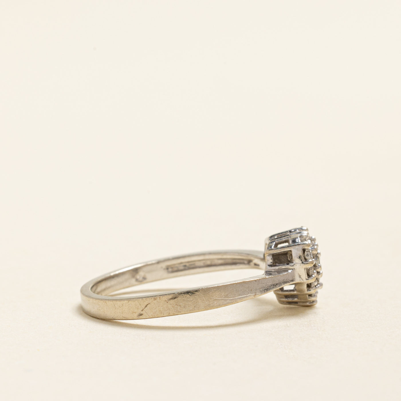 Diamond Cluster Heart Ring | 0.28ctw | SZ 6.25