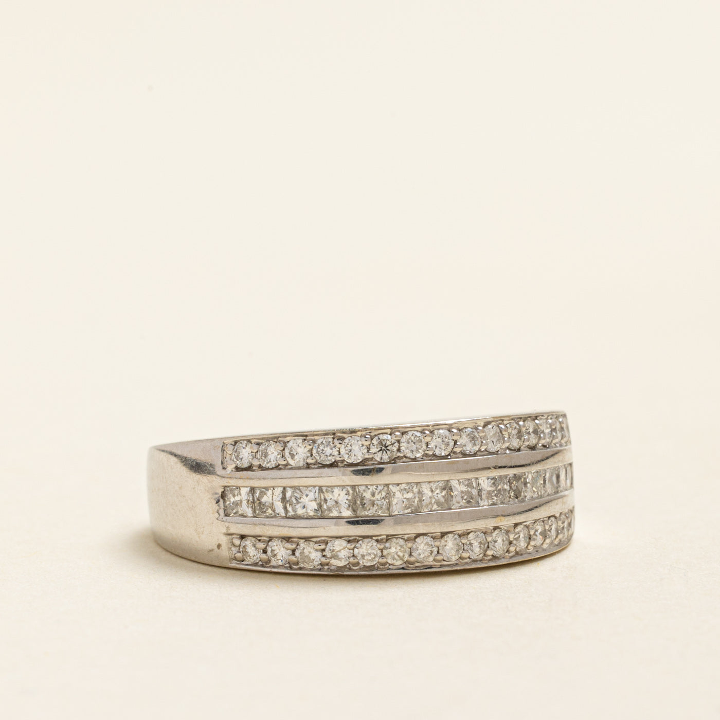 18k Multi Row Mix Cut Diamond Band | 0.92ctw | SZ 8.25