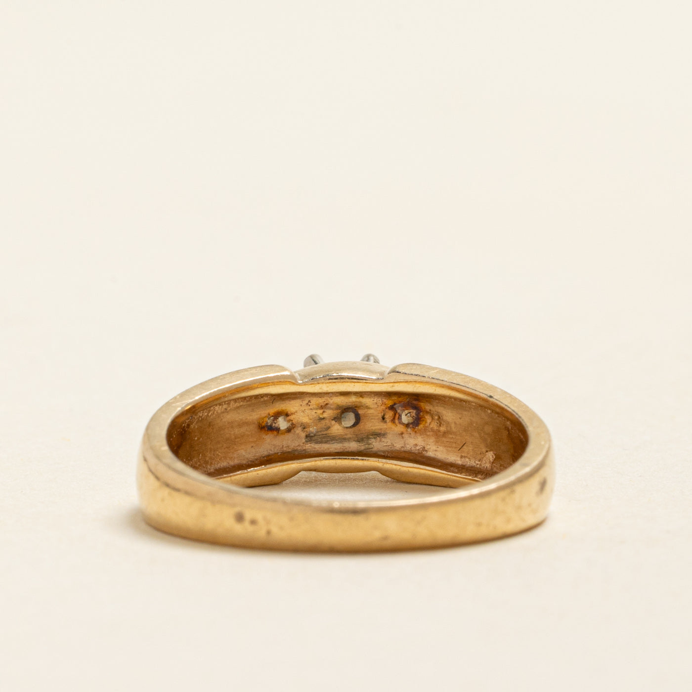High Set Three Stone Diamond Ring | 0.14ctw | SZ 5.75