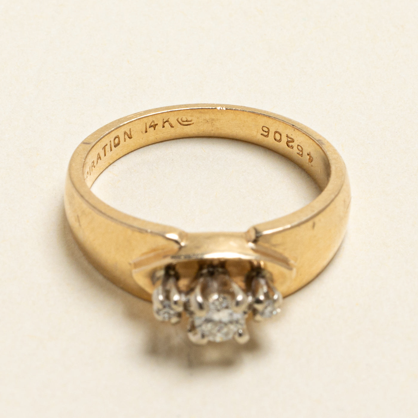 High Set Three Stone Diamond Ring | 0.14ctw | SZ 5.75
