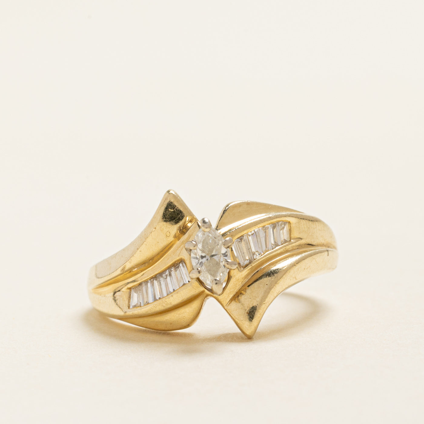 High Set Marquise Cut Diamond Ring | 0.36ctw | SZ 7.25