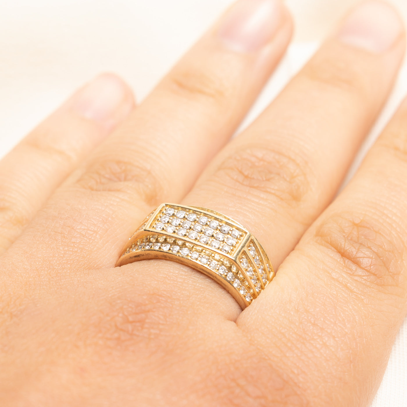 Multi Row Diamond Grid Ring | 0.95ctw | SZ 11