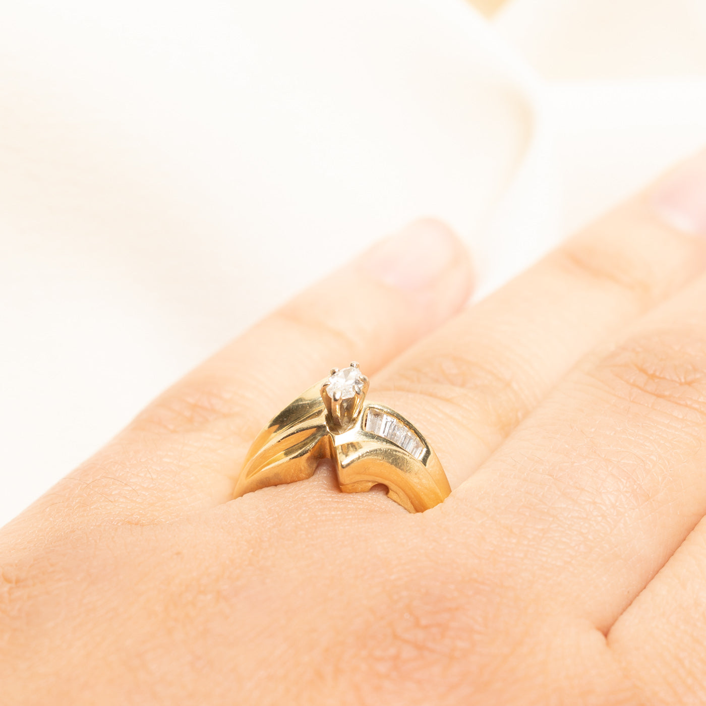 High Set Marquise Cut Diamond Ring | 0.36ctw | SZ 7.25