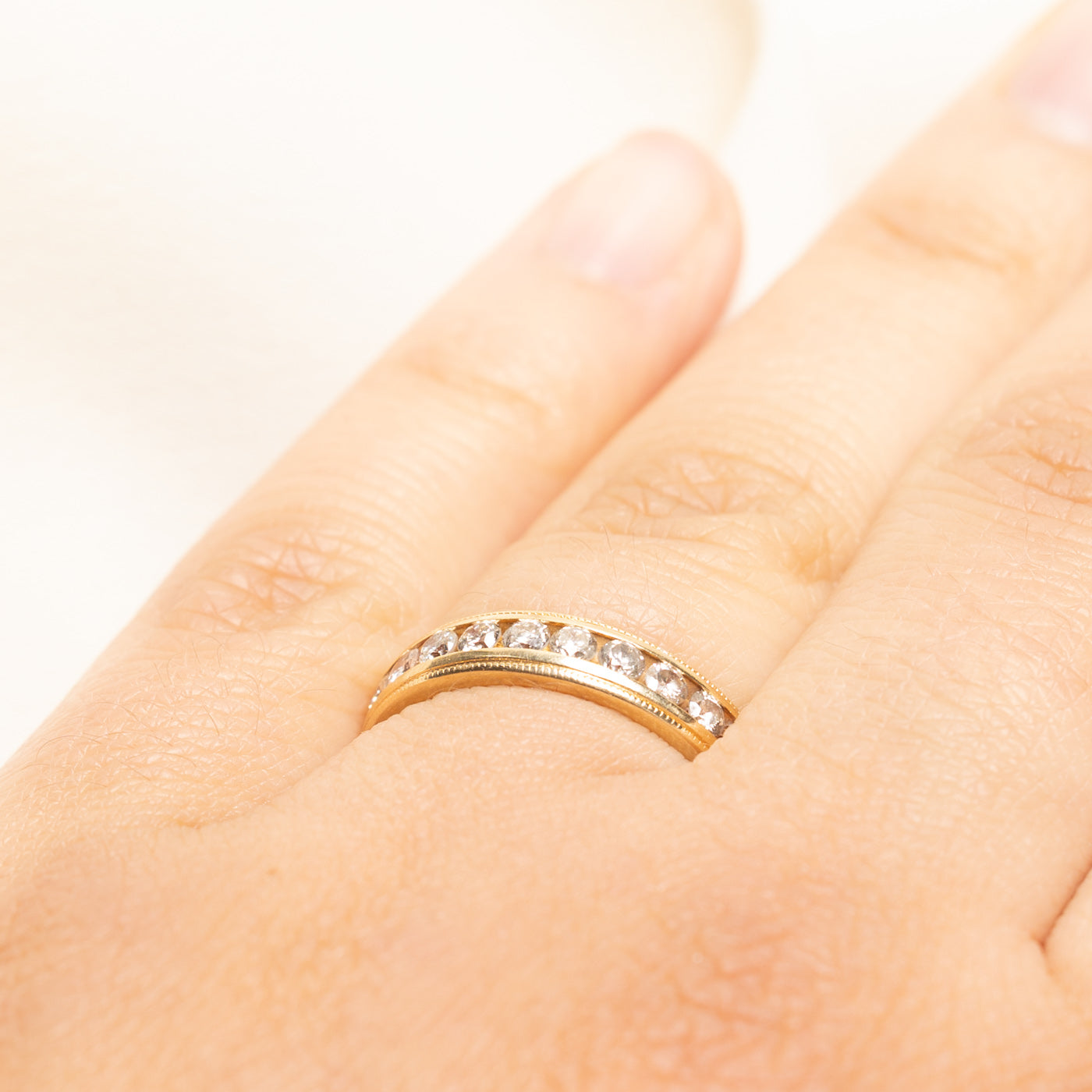 Semi Eternity Diamond Milgrained Band | 0.50ctw | SZ 7