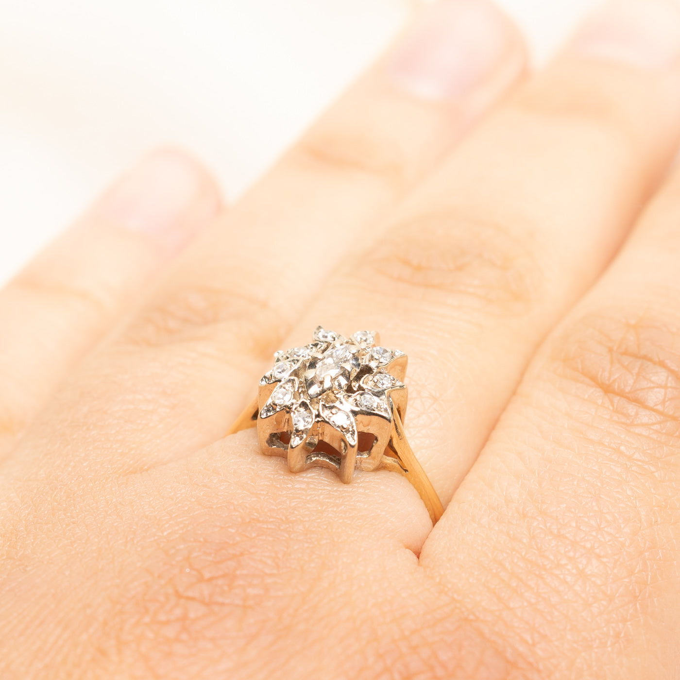 Marquise Cut Diamond Petal Ring | 0.29ctw | SZ 7.5