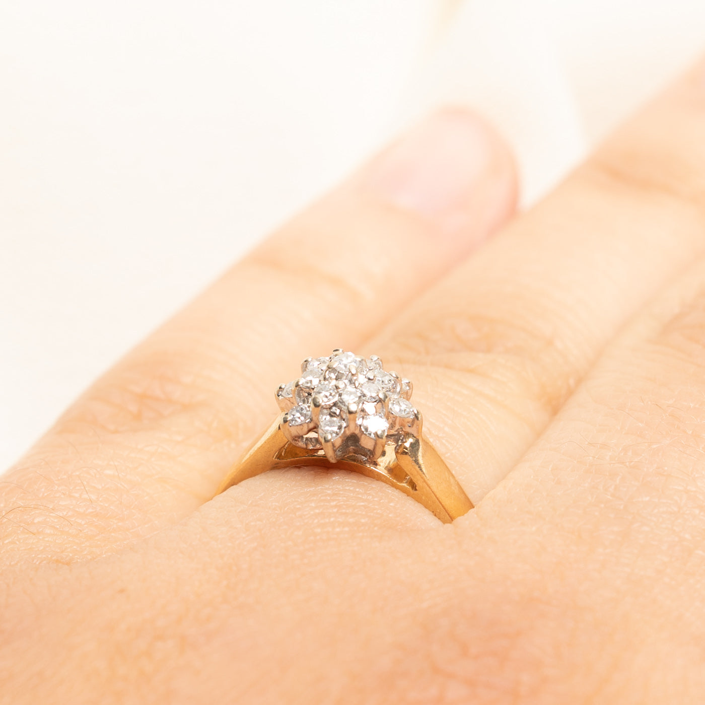 Yellow Gold Diamond Cluster Ring | 0.30ctw | SZ 7