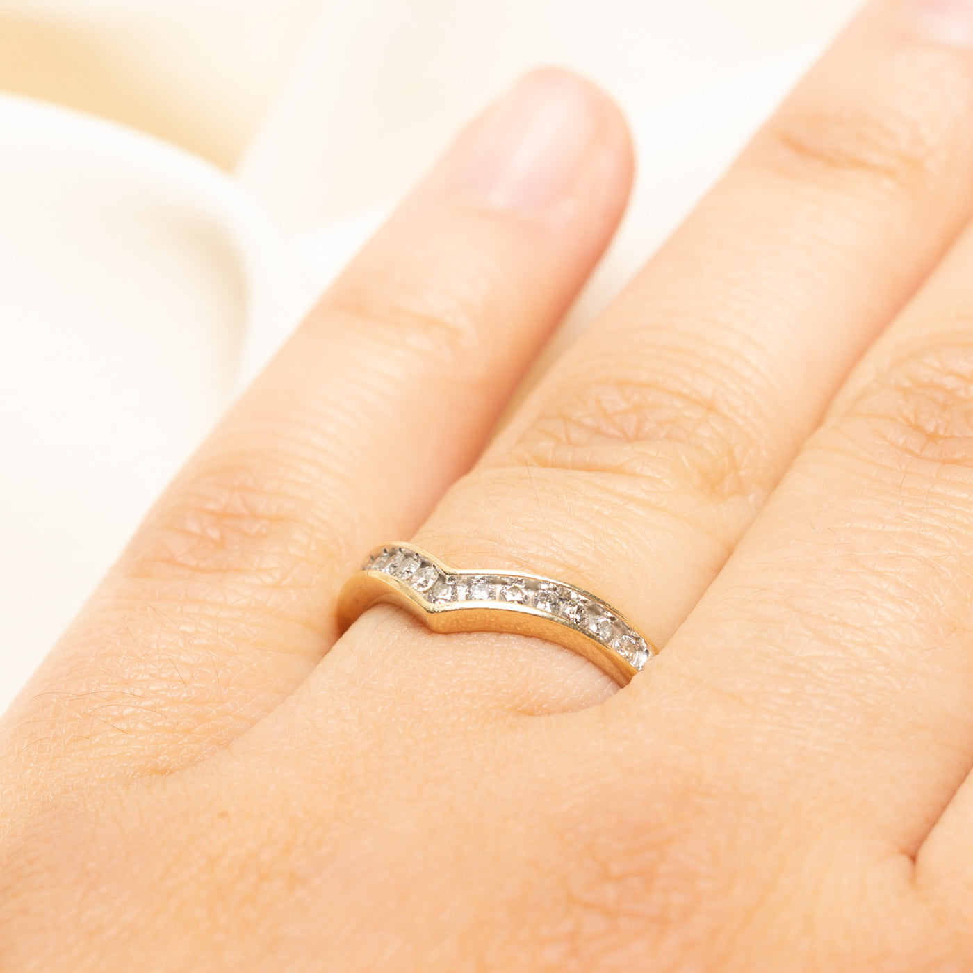 Semi Eternity Diamond Chevron Ring | 0.26ctw | SZ 7.25