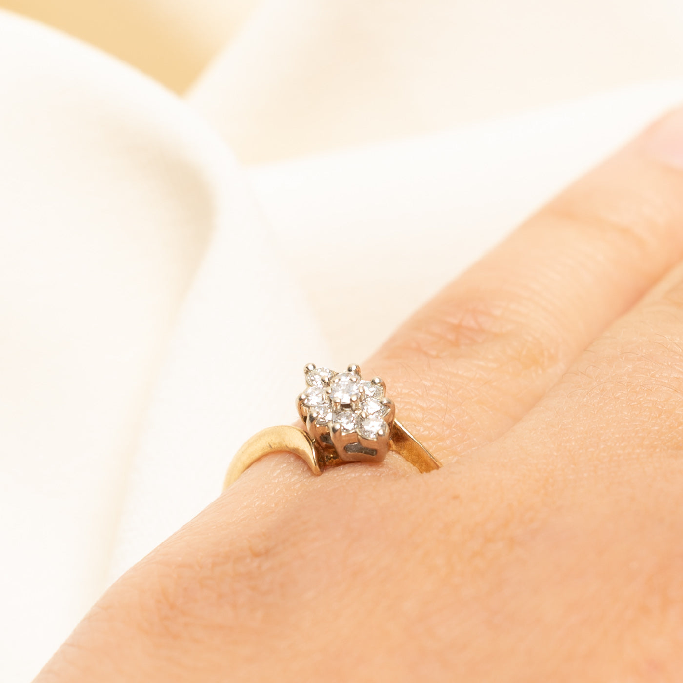 Diamond Cluster Bypass Ring | 0.30ctw | SZ 6
