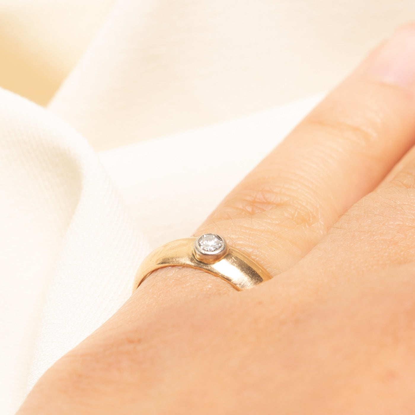 Bezel Set Solitaire Diamond Band | 0.15ct | 4.95mm | SZ 6.5
