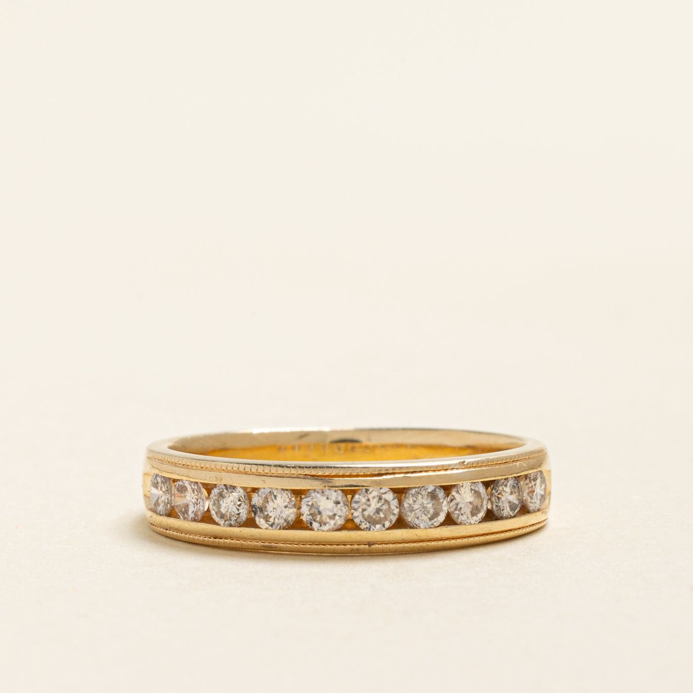 Semi Eternity Diamond Milgrained Band | 0.50ctw | SZ 7