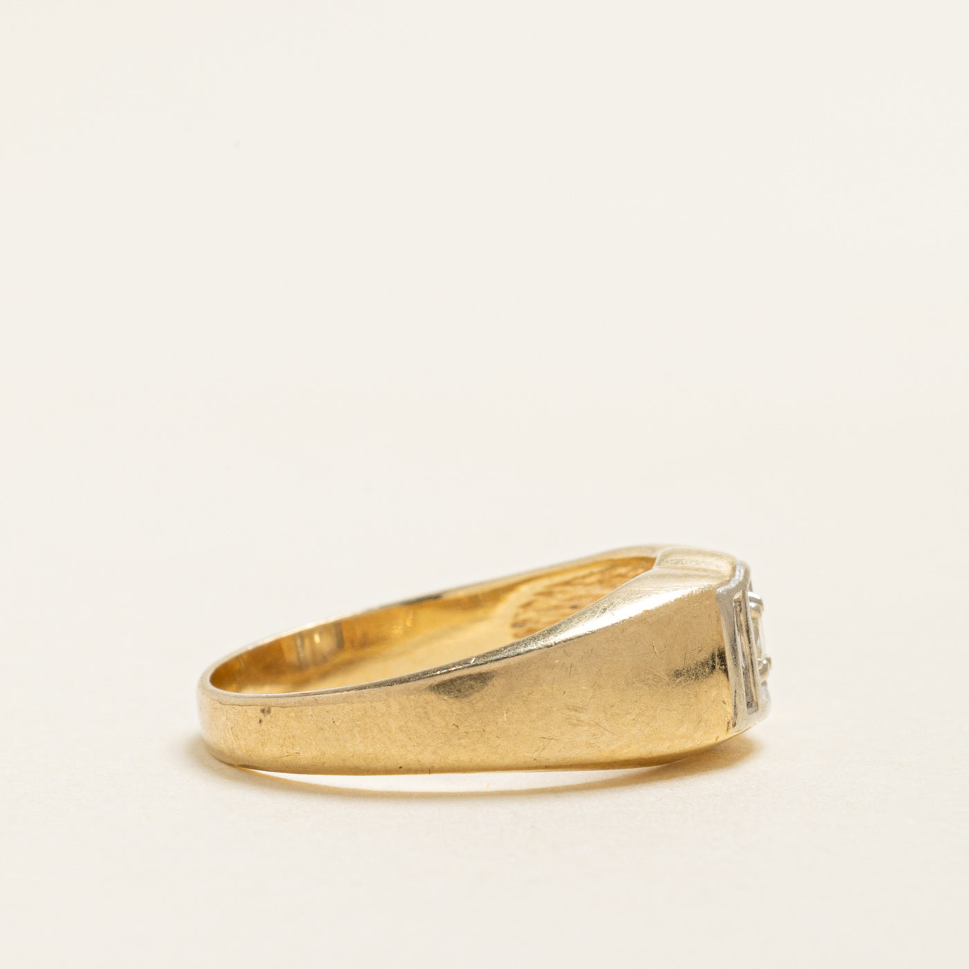 Yellow Gold Diamond Column Ring | 0.28ctw | SZ 8