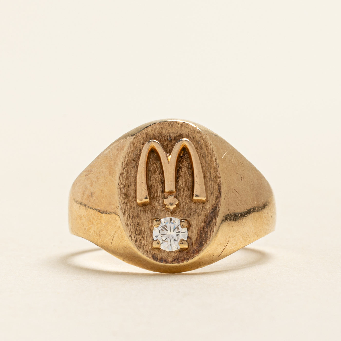 Diamond 'M' Initial Signet Ring | 0.10ct | SZ 7.5