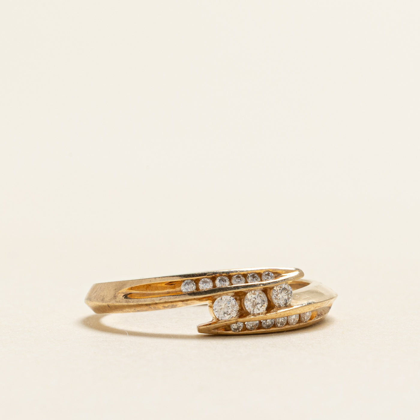 Yellow Gold Diamond Bypass Ring | 0.15ctw | SZ 6.75