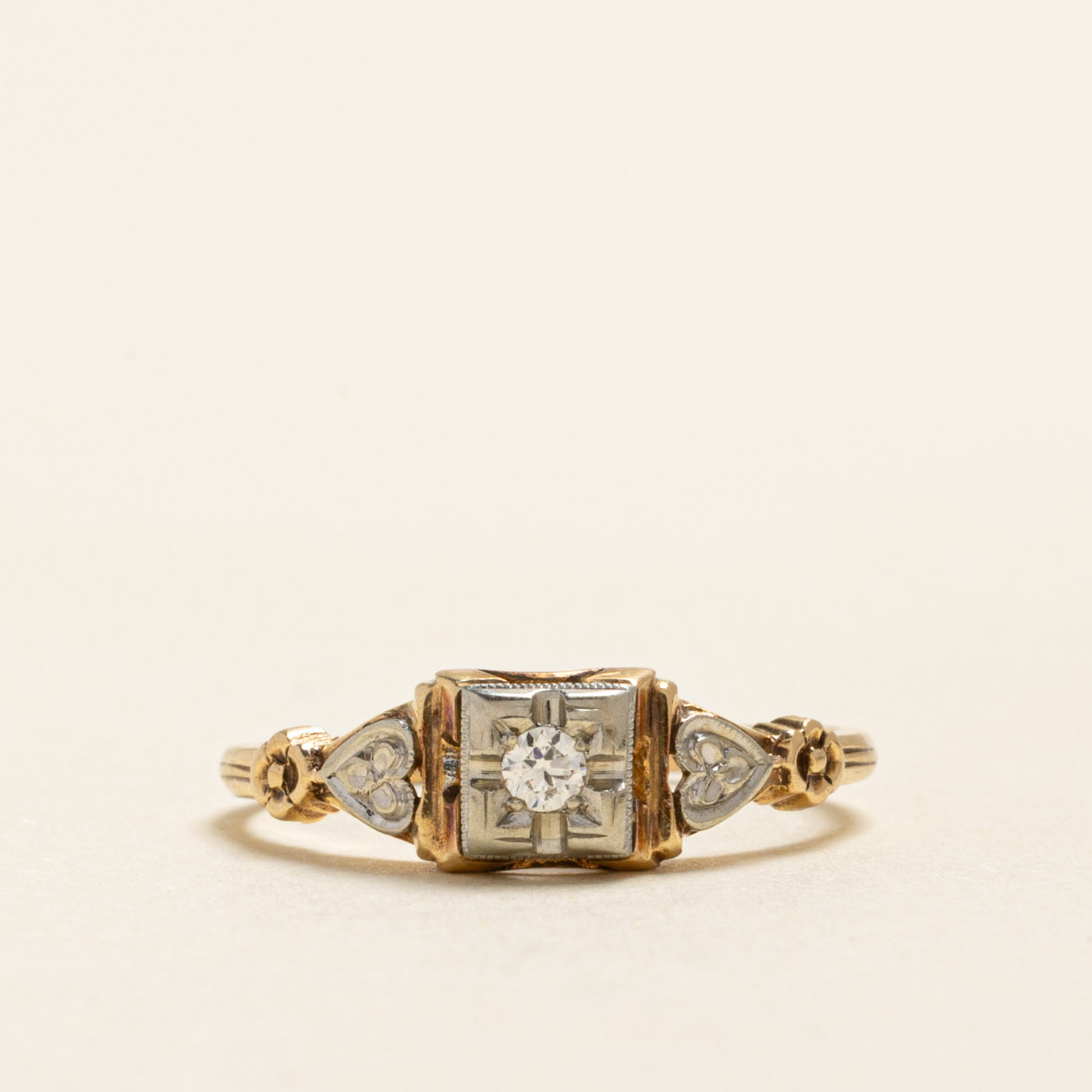 Vintage Canadian Diamond Heart Ring | 0.04ct | SZ 6.25
