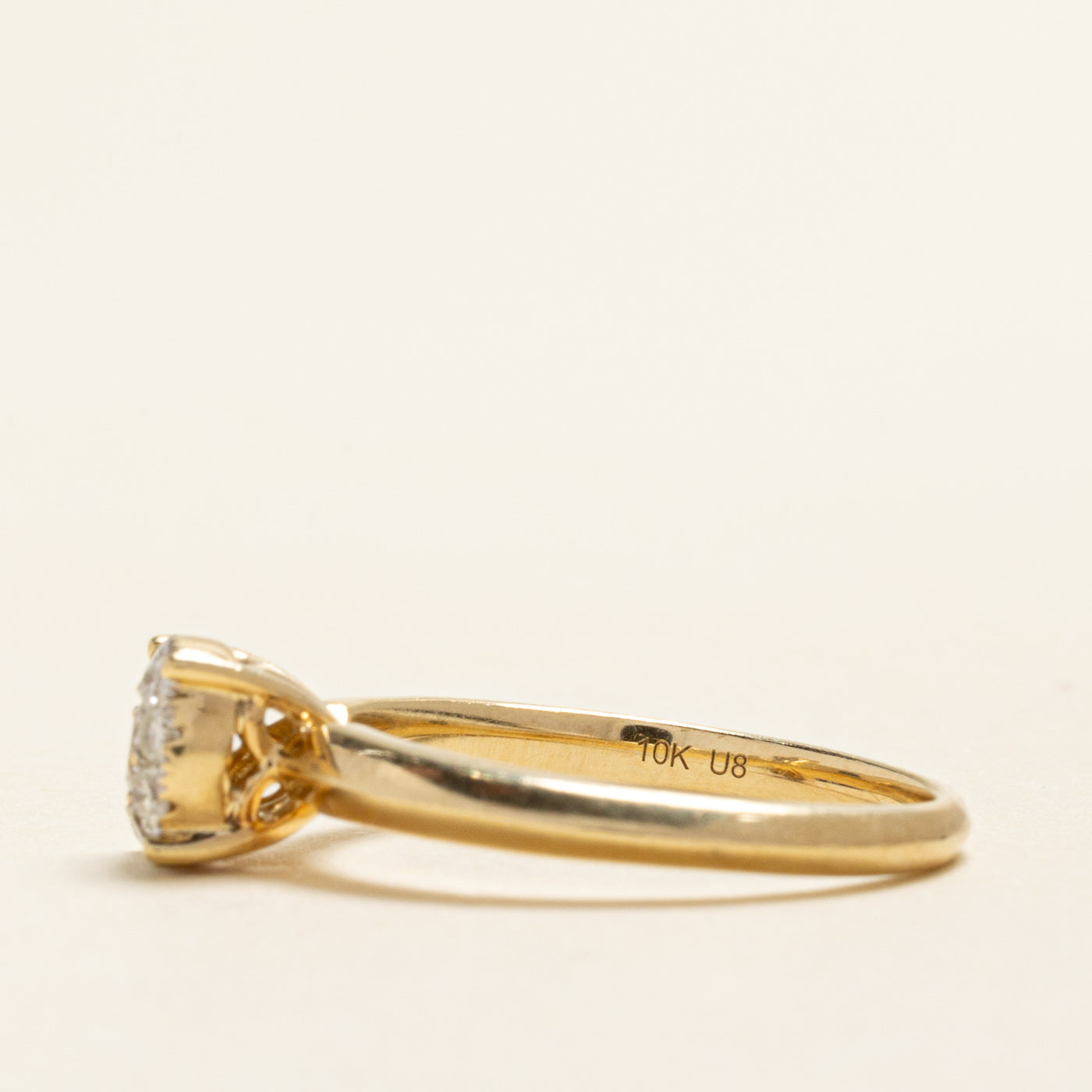 Yellow Gold Diamond Halo Ring | 0.32ctw | SZ 7