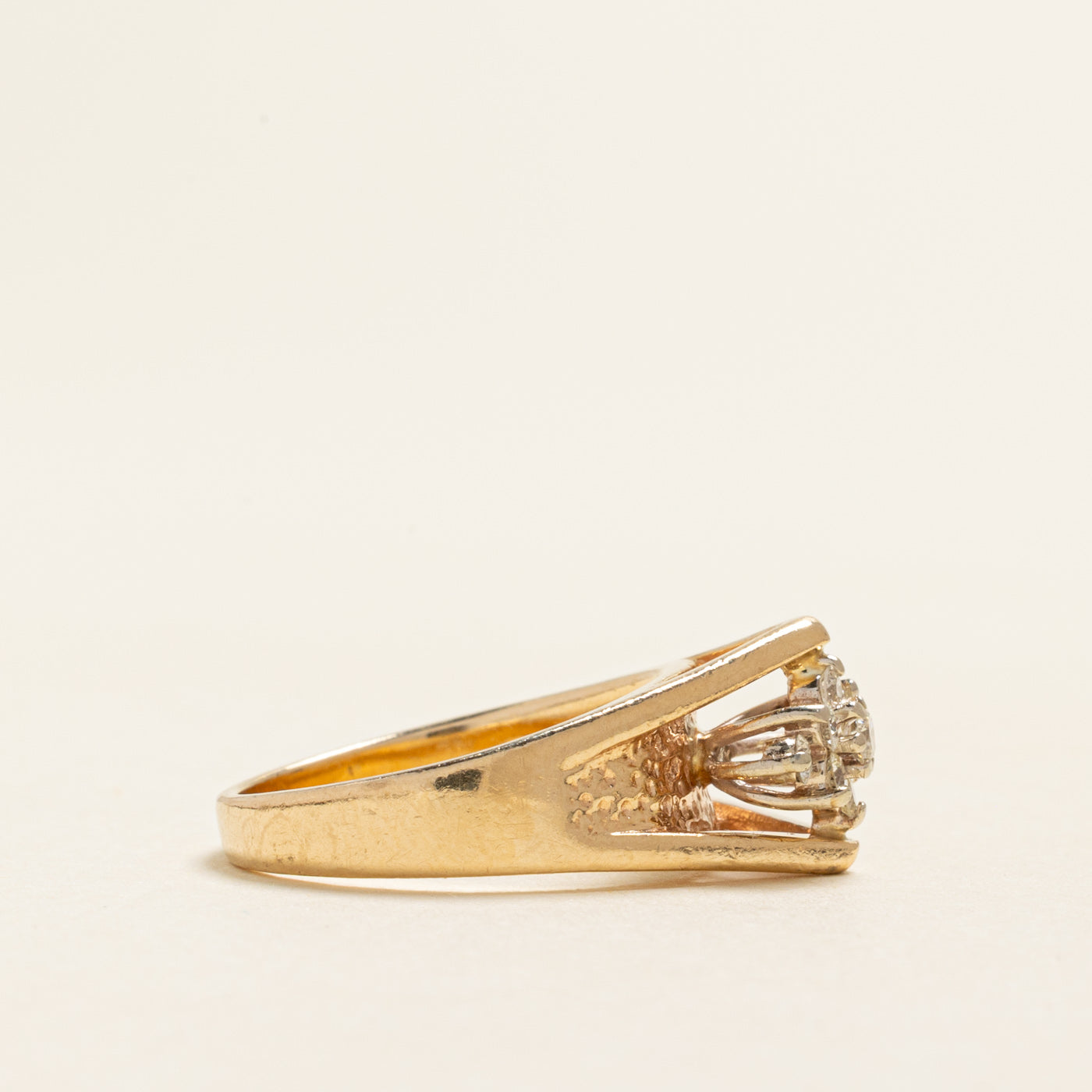 Diamond Petal Cluster Tapered Ring | 0.22ctw | SZ 5.75