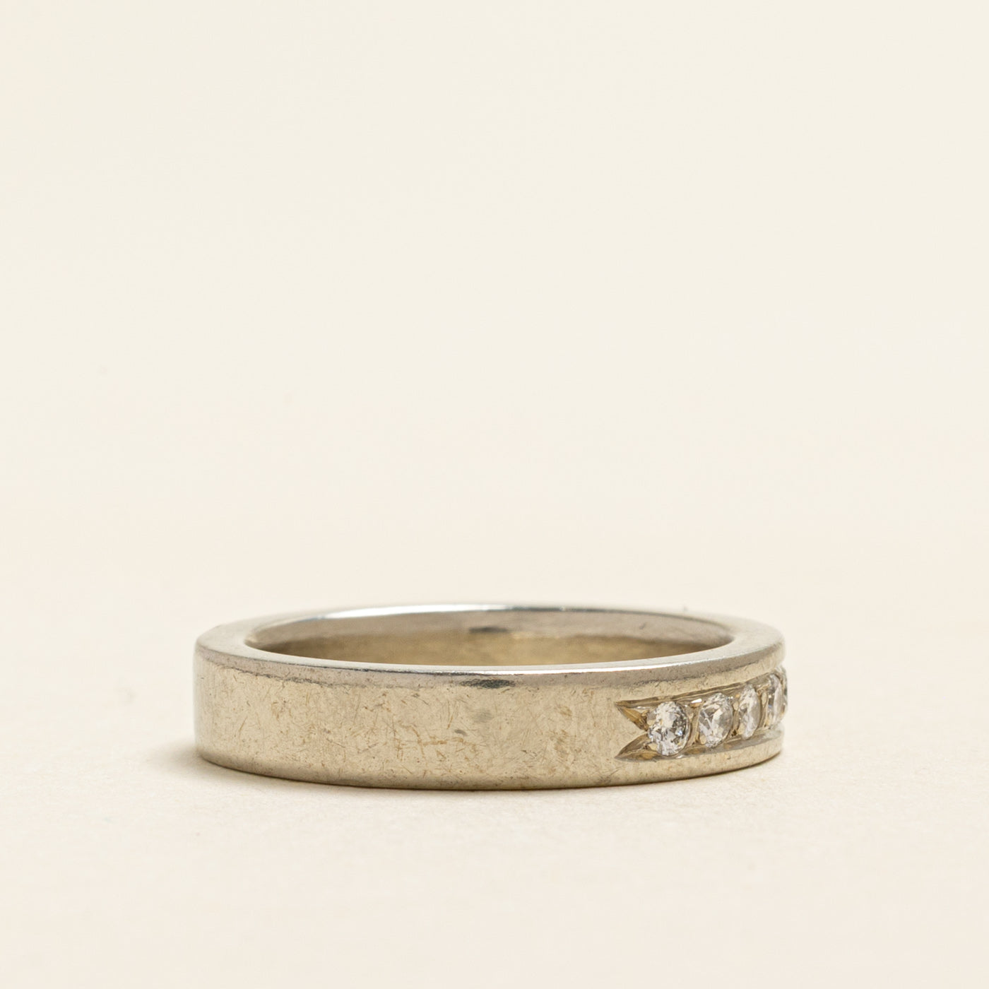 White Gold Semi Eternity Diamond Band | 0.14ctw | 3.95mm | SZ 5.5