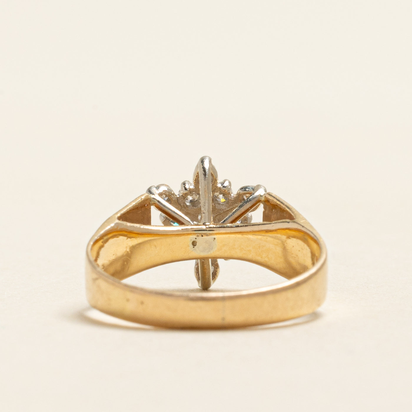 Yellow Gold Diamond Petal Ring | 0.20ctw | SZ 3.25