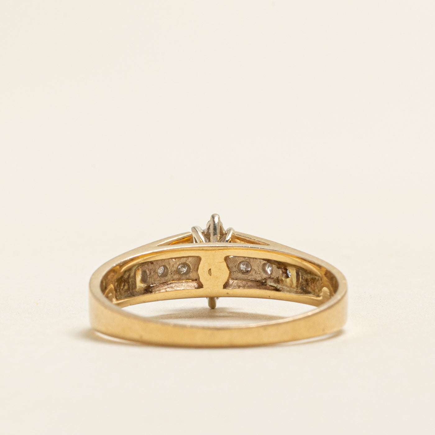 Yellow Gold Diamond Marquise Cluster Ring | 0.15ctw | SZ 8.75