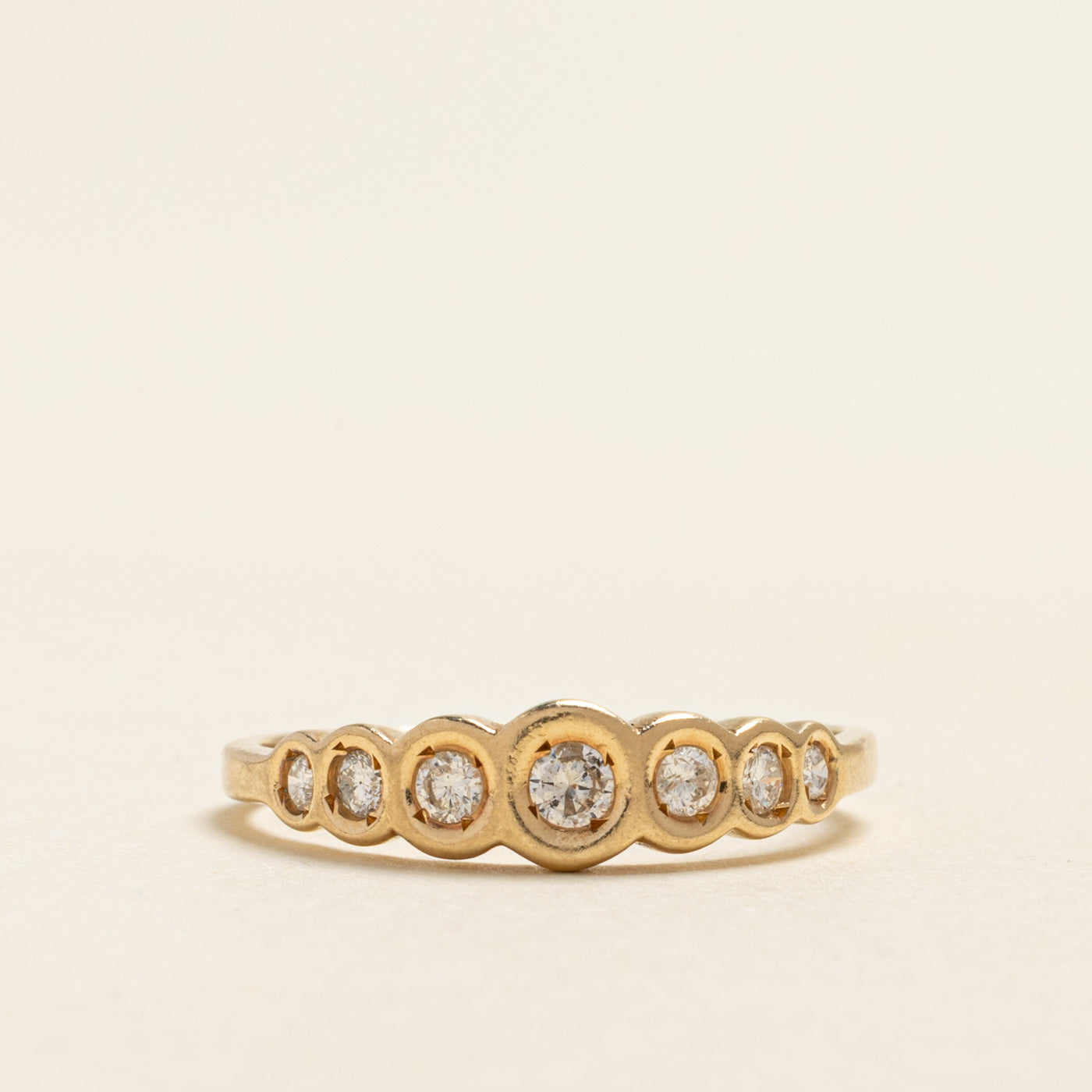 Bezel Set Semi Eternity Diamond Ring | 0.23ctw | SZ 8.25