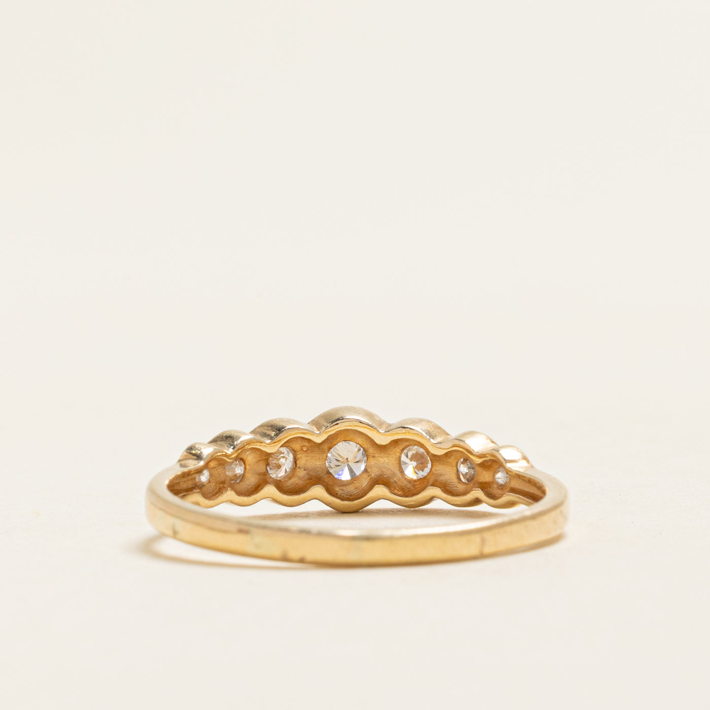 Bezel Set Semi Eternity Diamond Ring | 0.23ctw | SZ 8.25