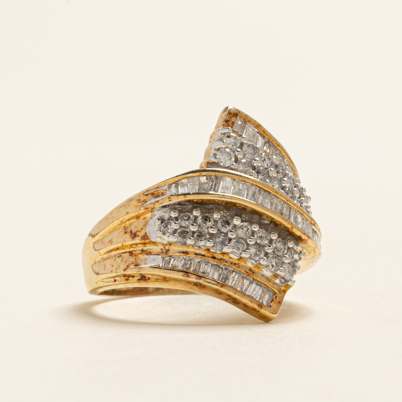 Multi Cut Diamond Waterfall Cocktail Ring | 0.80ctw | SZ 8