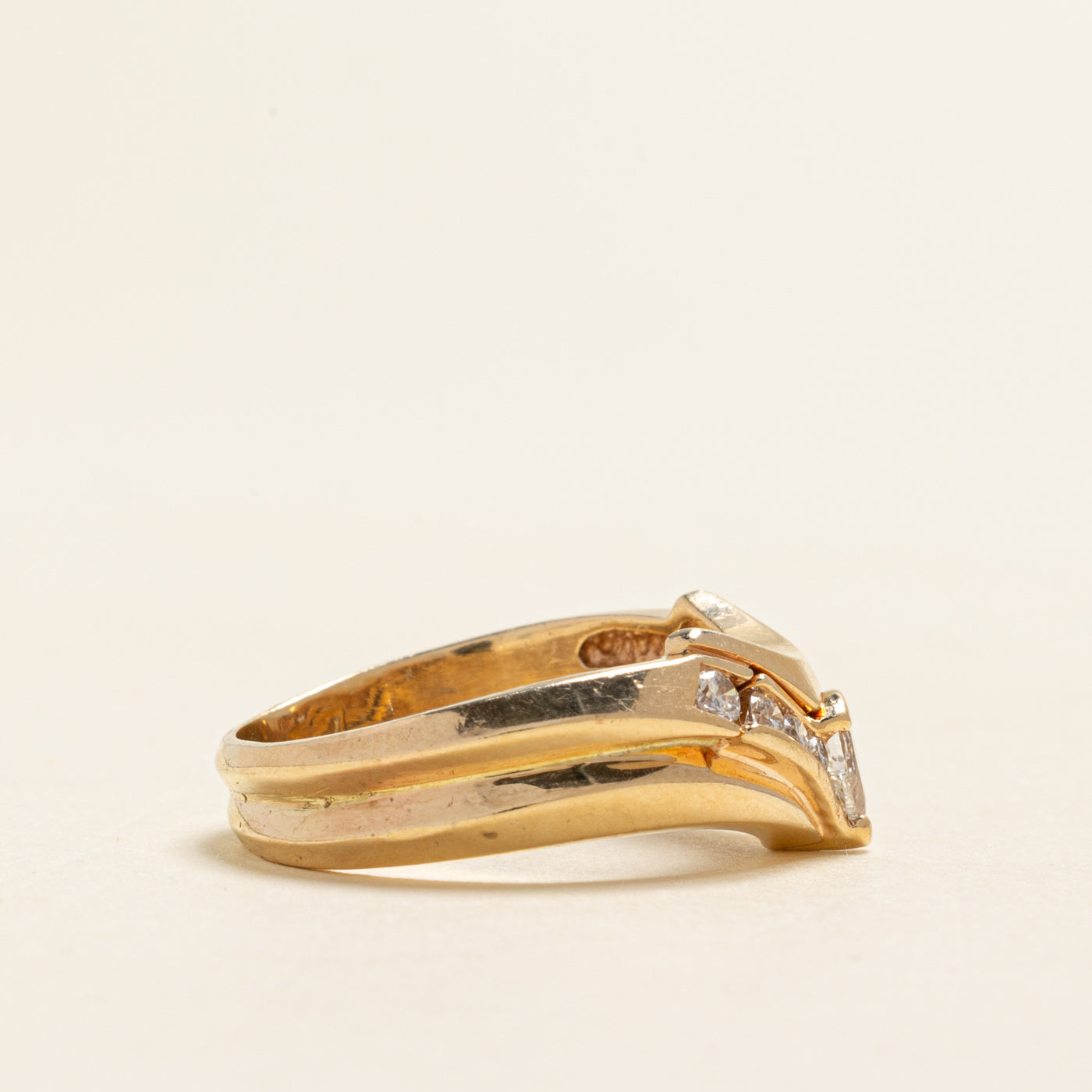 Pear Cut Diamond Chevron Design Ring | 0.44ctw | SZ 9