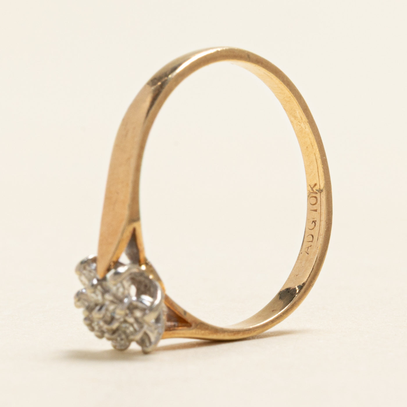 Diamond Petal Cluster Reverse Tapered Ring | 0.14ctw | SZ 6.5