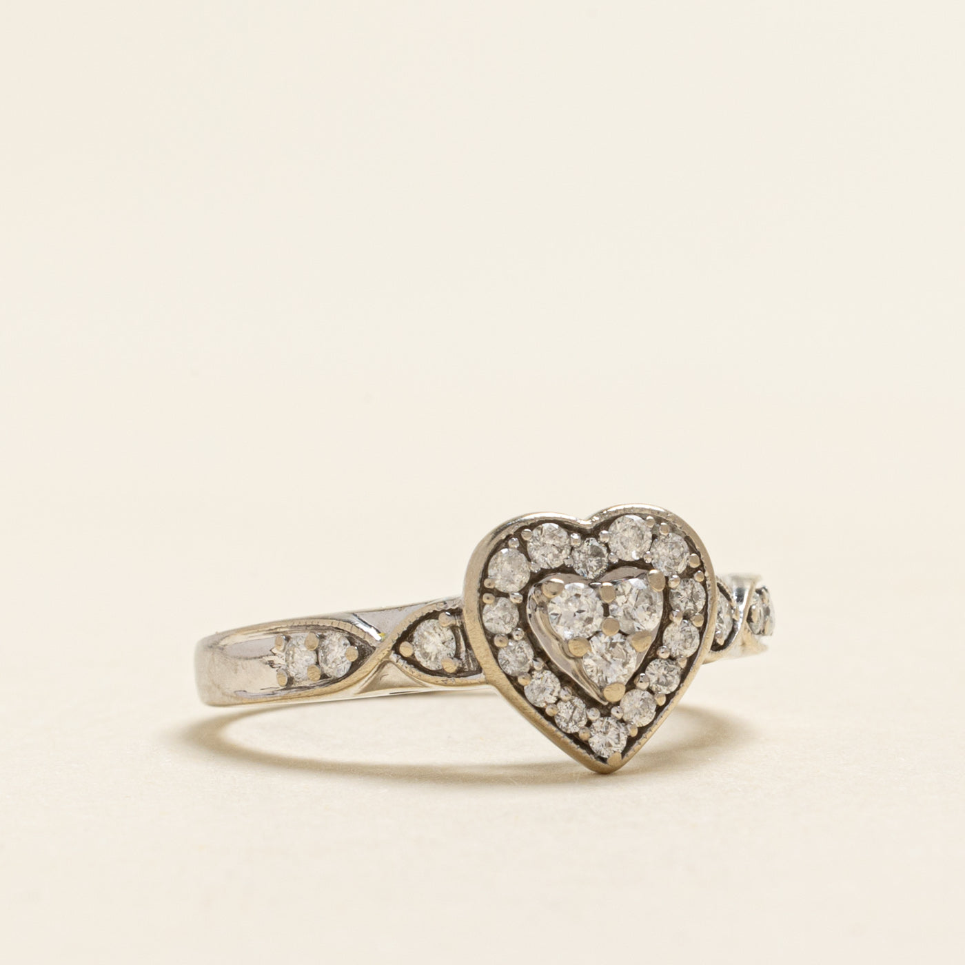 Diamond Heart Cluster Halo Ring | 0.34ctw | SZ 7.25