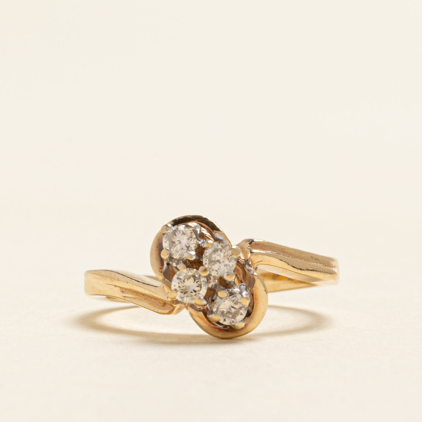 Four Stone Diamond Bypass Ring | 0.20ctw | SZ 5