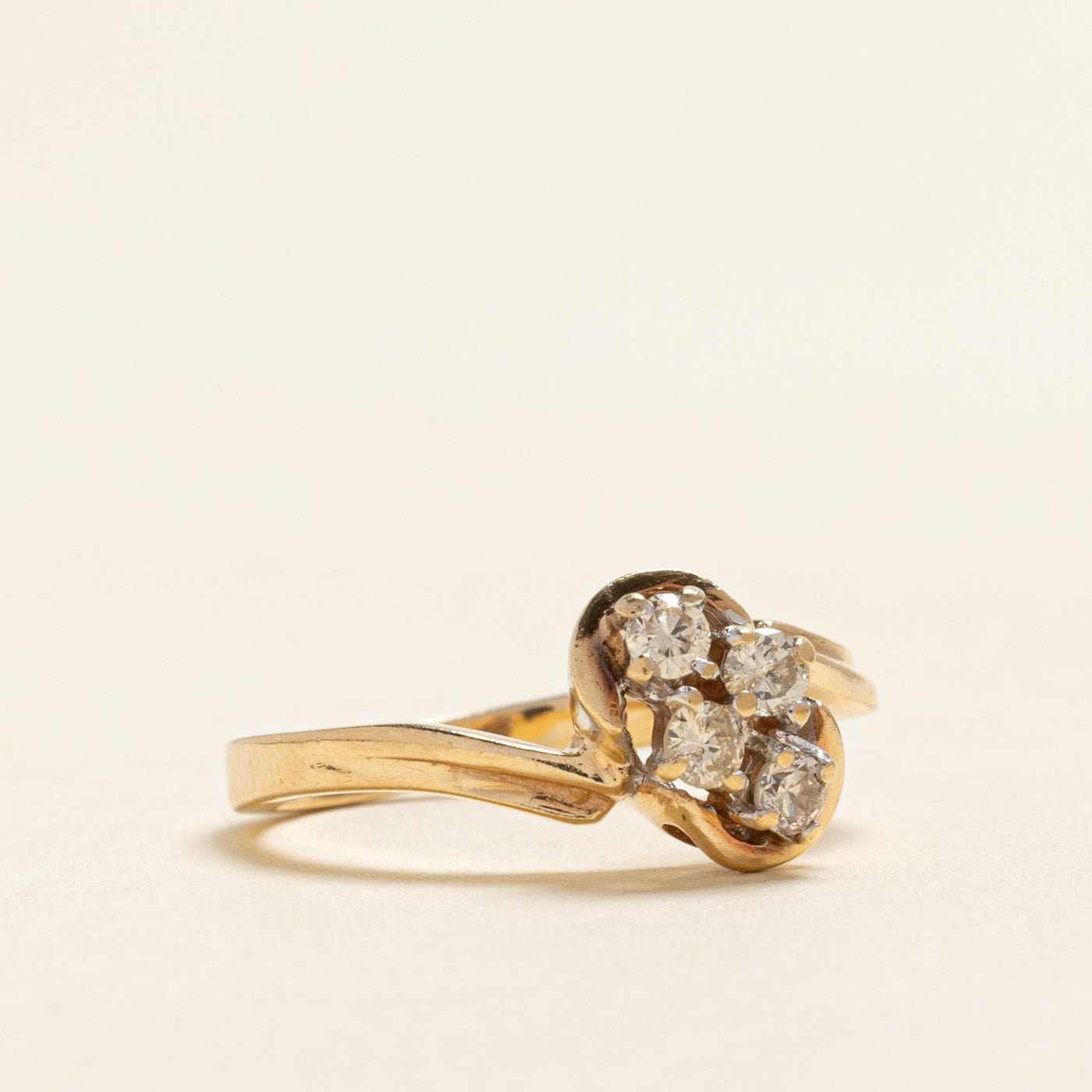 Four Stone Diamond Bypass Ring | 0.20ctw | SZ 5