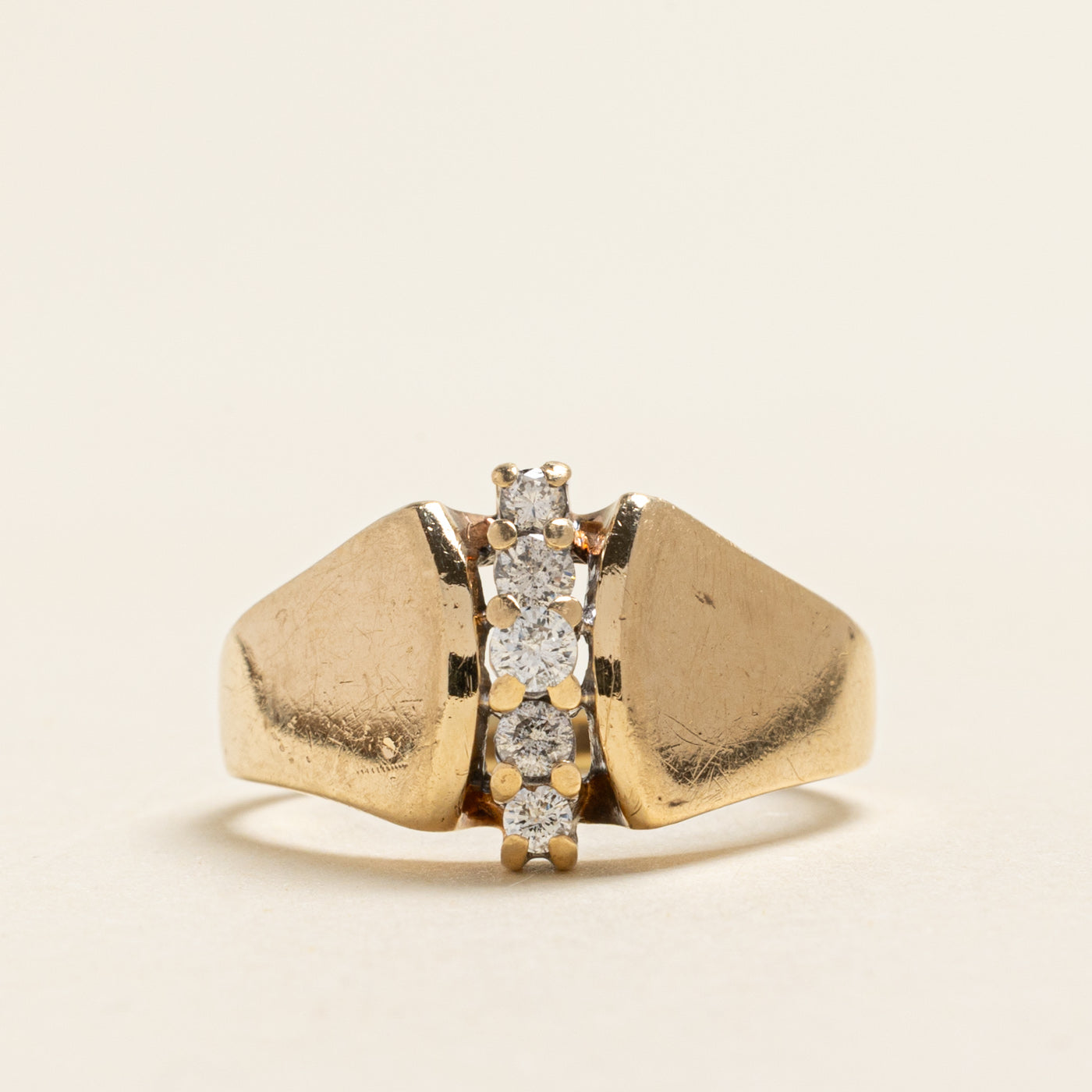 Five Stone Diamond Column Tapered Ring | 0.21ctw | SZ 8.25