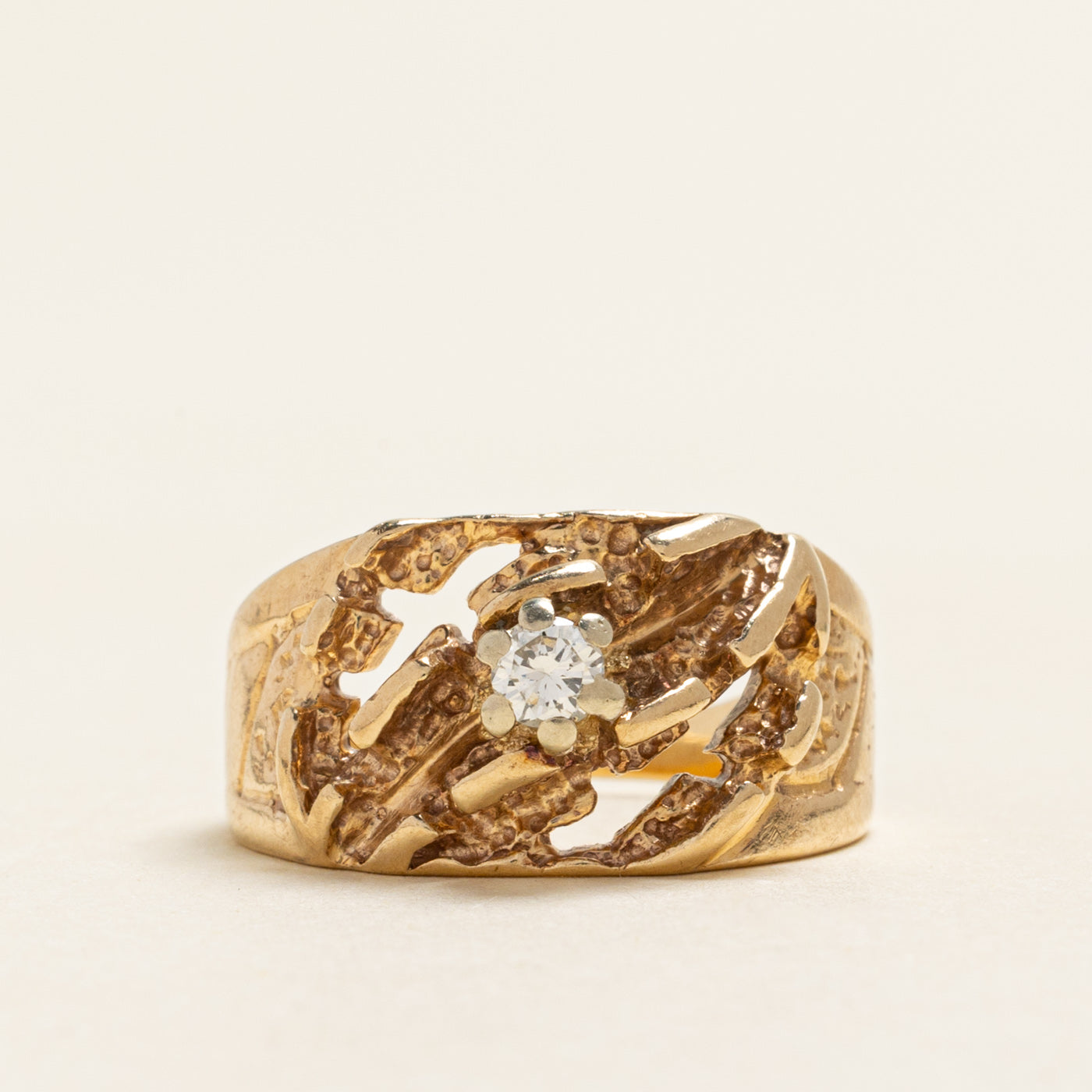 Diamond Textured Openwork Cocktail Ring | 0.13ct | SZ 6.75