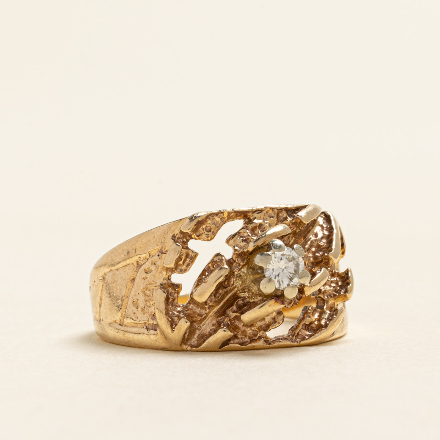 Diamond Textured Openwork Cocktail Ring | 0.13ct | SZ 6.75