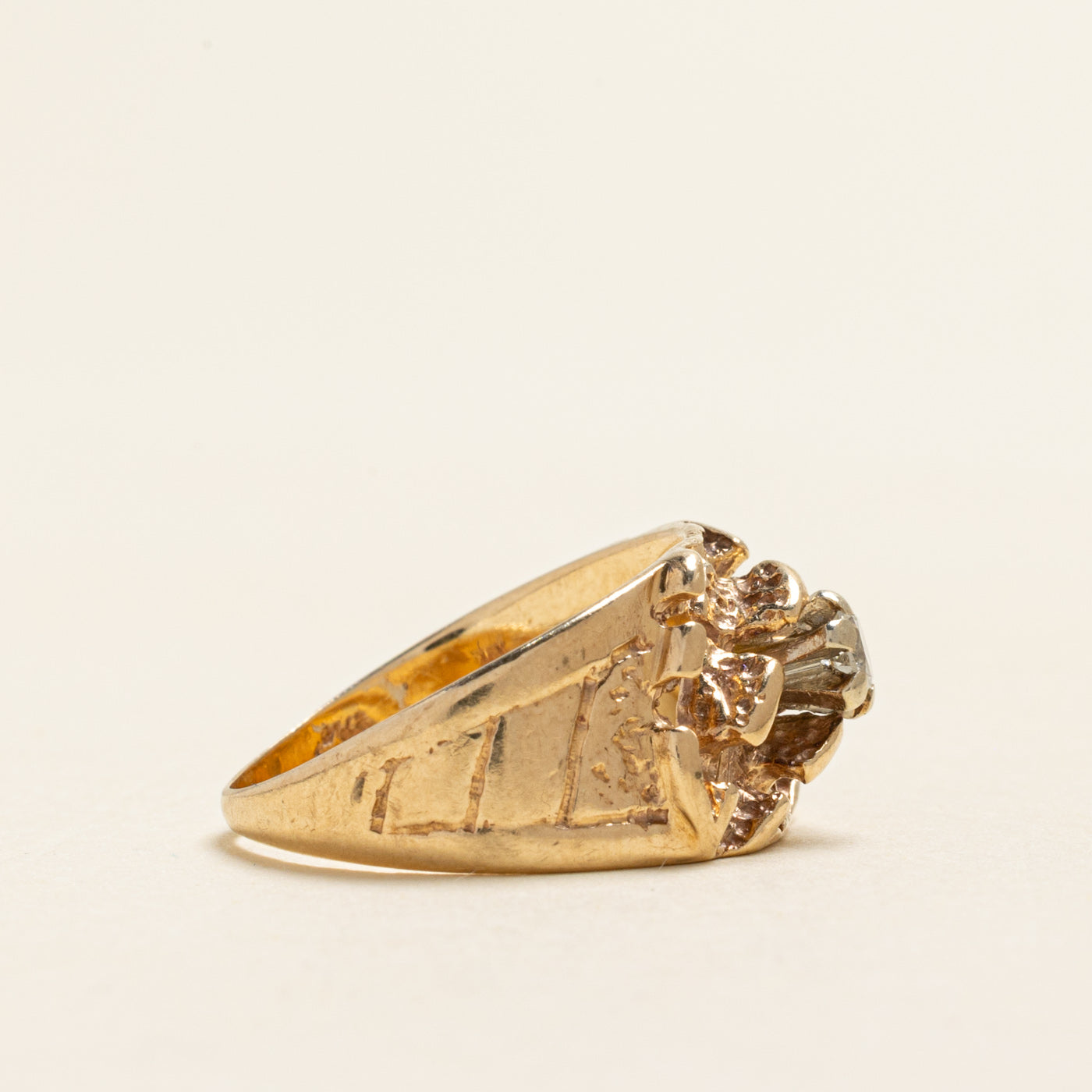 Diamond Textured Openwork Cocktail Ring | 0.13ct | SZ 6.75