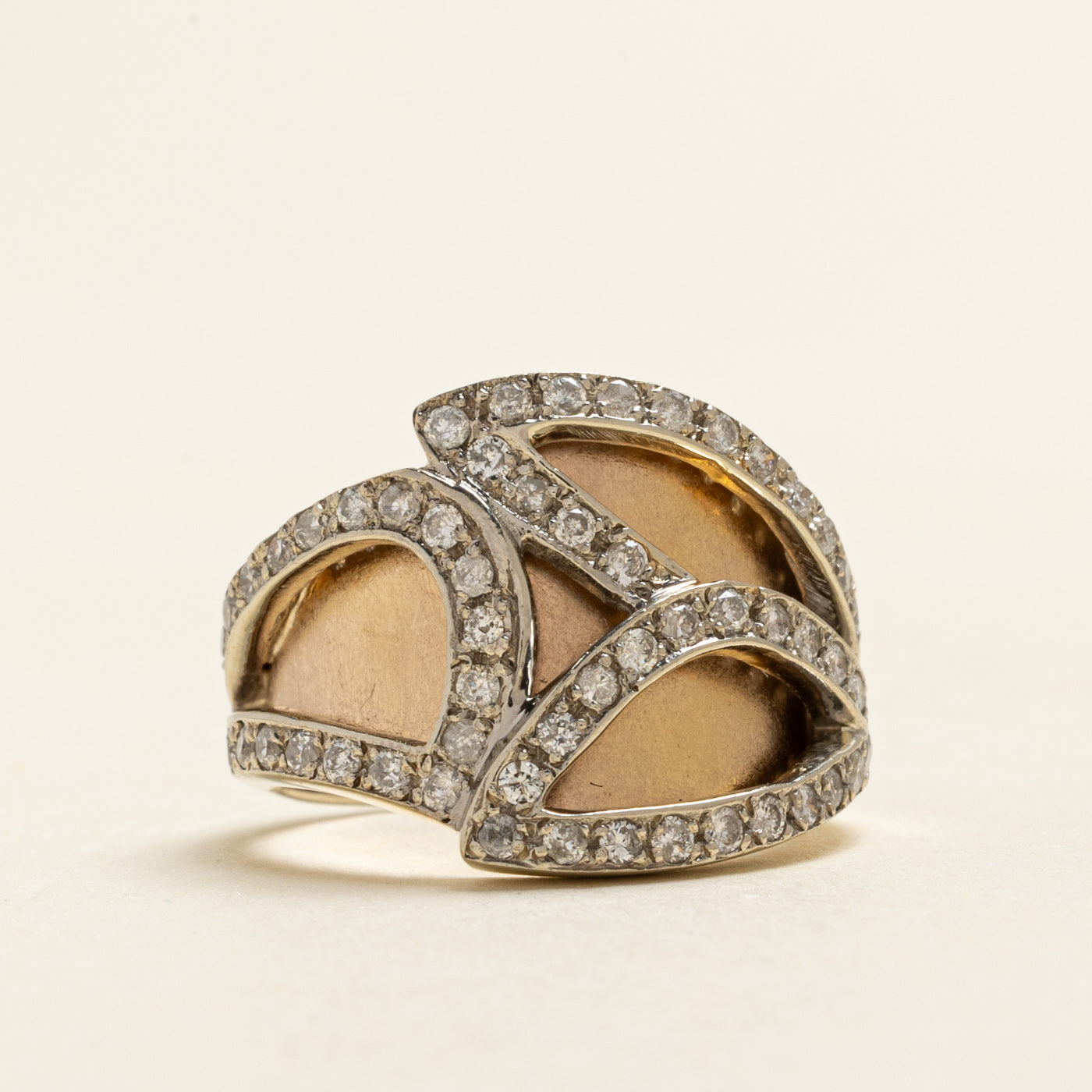 Diamond Leaf Design Cocktail Ring | 0.64ctw | SZ 6.25