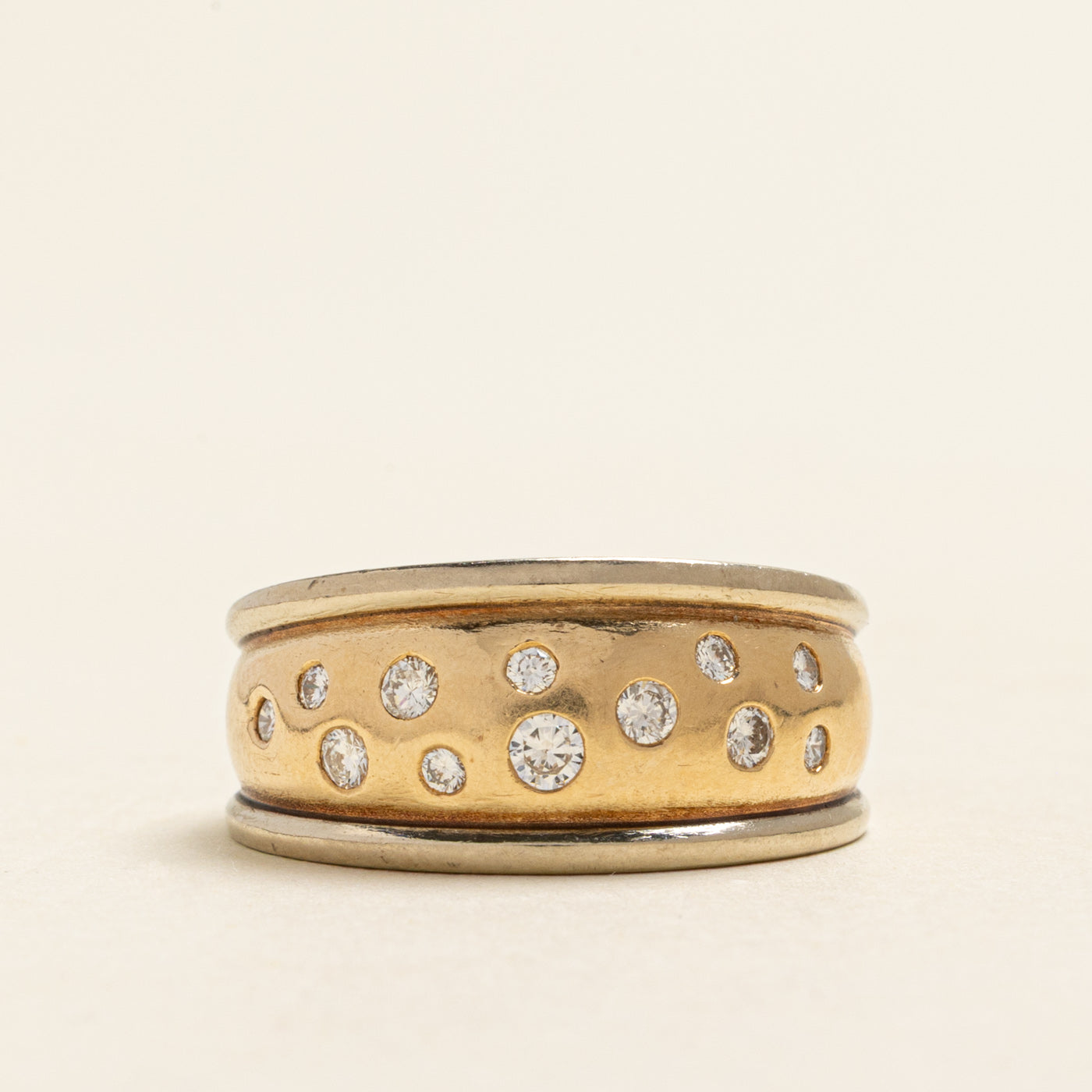 Scattered Flush Set Diamond Low Dome Ring | 0.30ctw | SZ 7.5